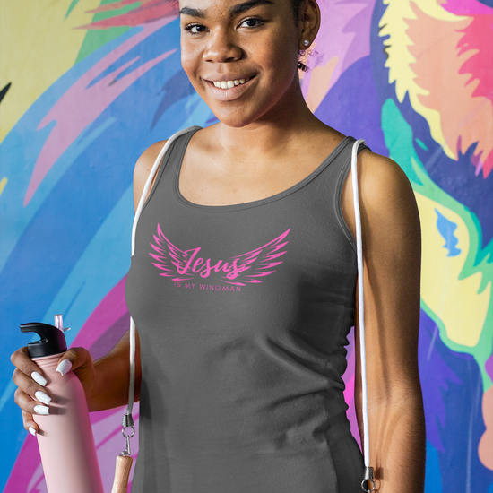 Women's Jesus Is My Wingman Gym Tank - All JOY Inspired