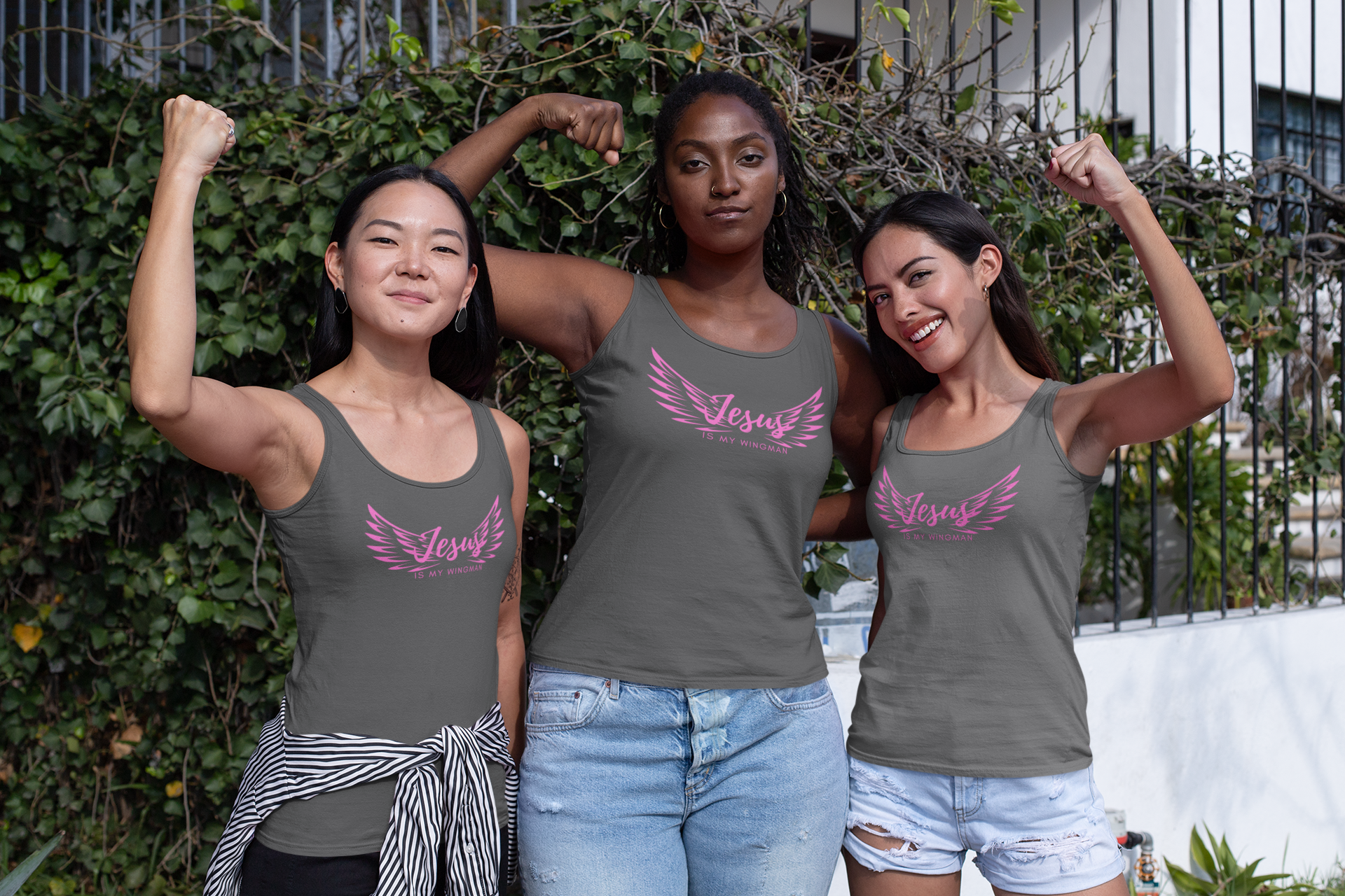 Women's Jesus Is My Wingman Gym Tank - All JOY Inspired