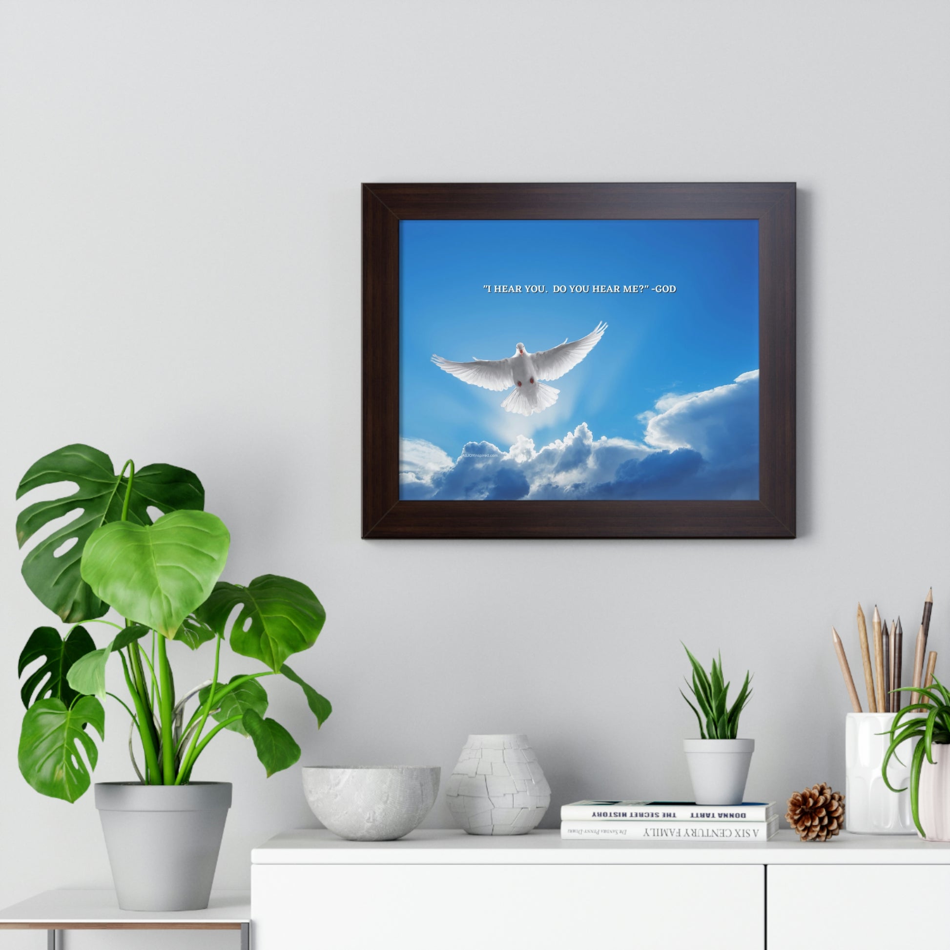 I hear you, do you hear me framed canvas print, All JOY Inspired Faith Based Gifts